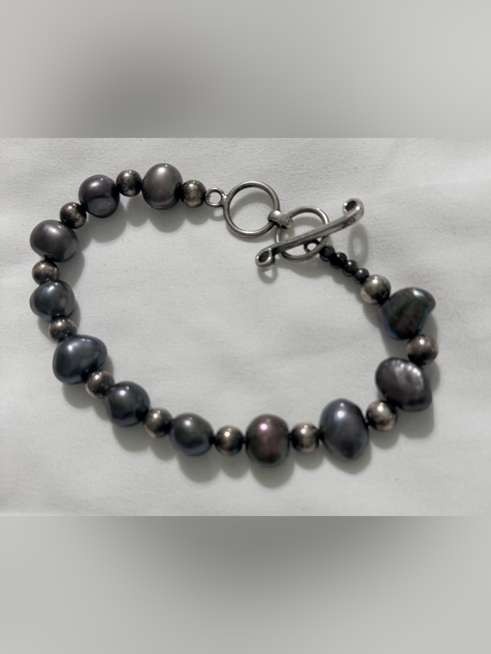 * Silpada Freshwater Peacock Pearl Sterling Silver Toggle Bracelet B1182 *